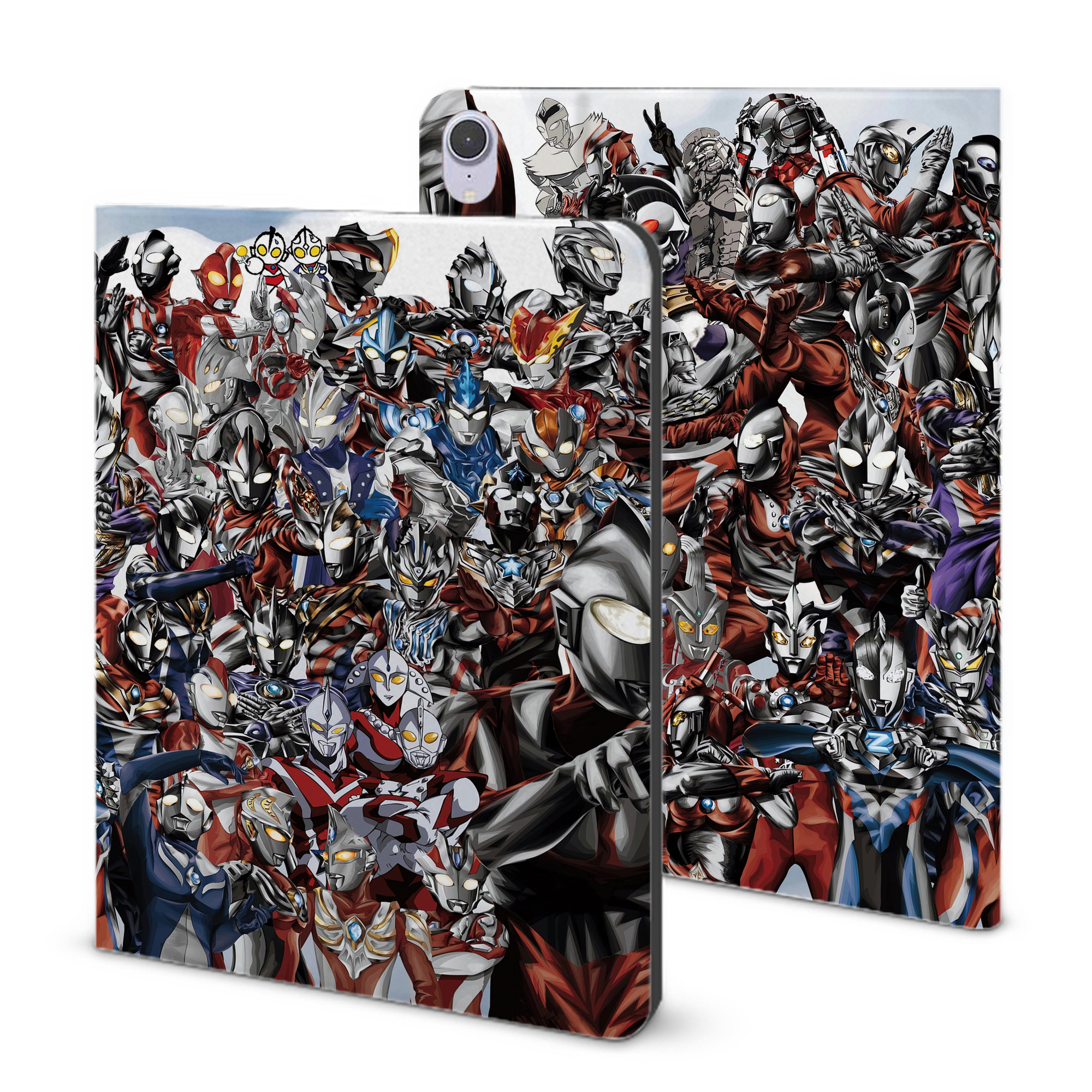 （画像用） ウルトラマン Ultraman IPad ケース ブック型 PUレザー TPU 耐衝撃 軽量 薄型 ペン収納なし 全面保護 IPad 各モデル対応